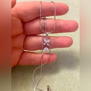 Silver Floral CZ Pendant Necklace - Women's Jewelry